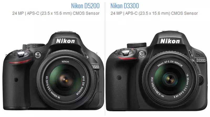 Nikon D3300 vs D5200